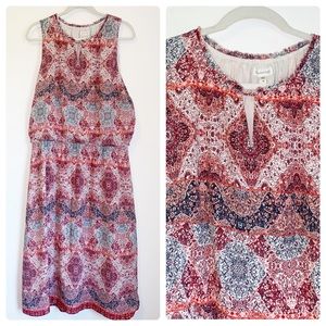 Garnet Hill Silk Sleeveless Keyhole Dress Size 18